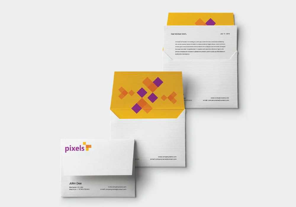 Business Envelope Design Called Pixels By Spring Design - Creative Graphic Design Agency Malaysia